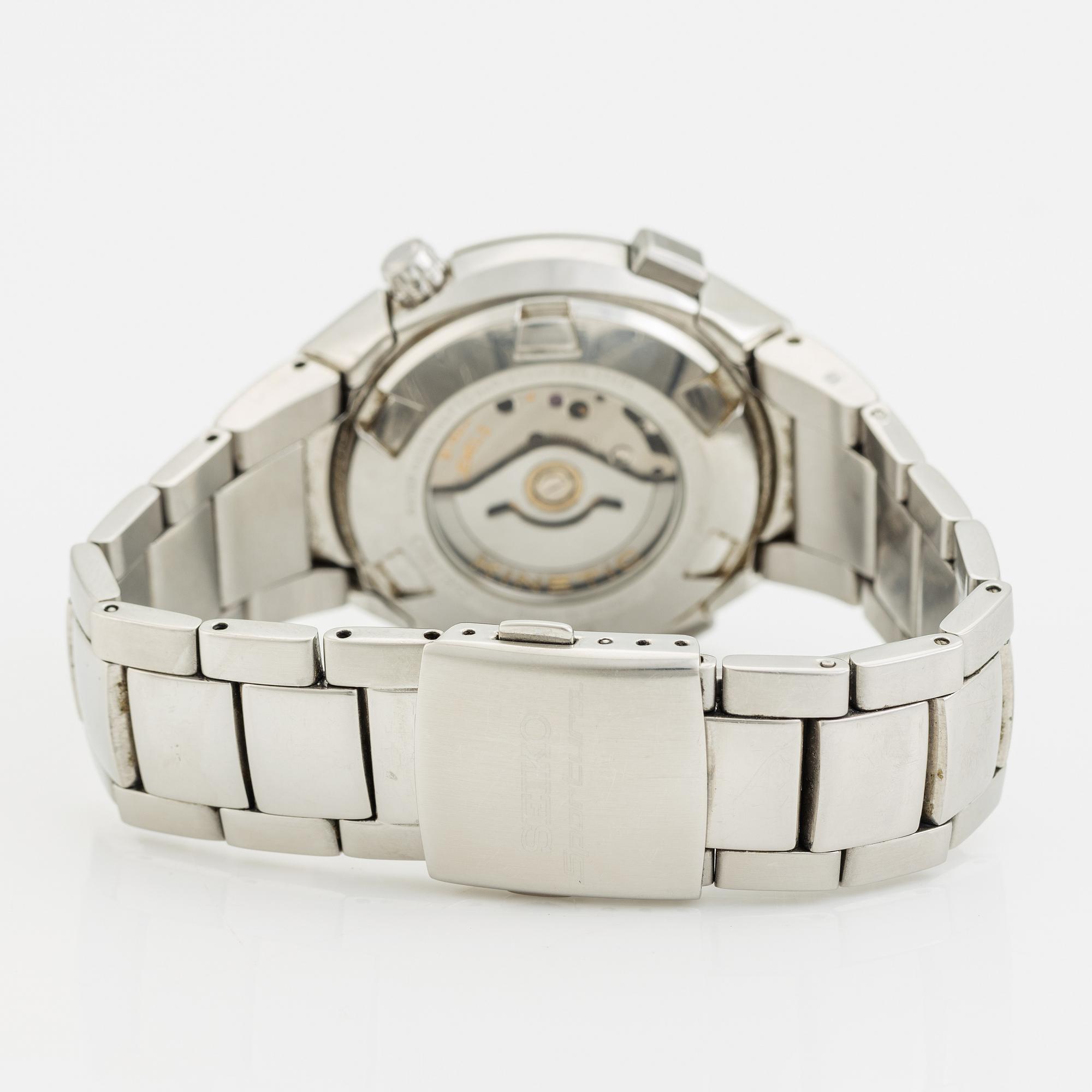 Seiko, Sportura, Kinetic, chronograph, wristwatch, 41 mm.