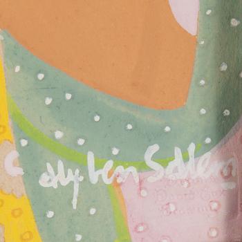 ALY BEN SALEM, gouache, signerad.