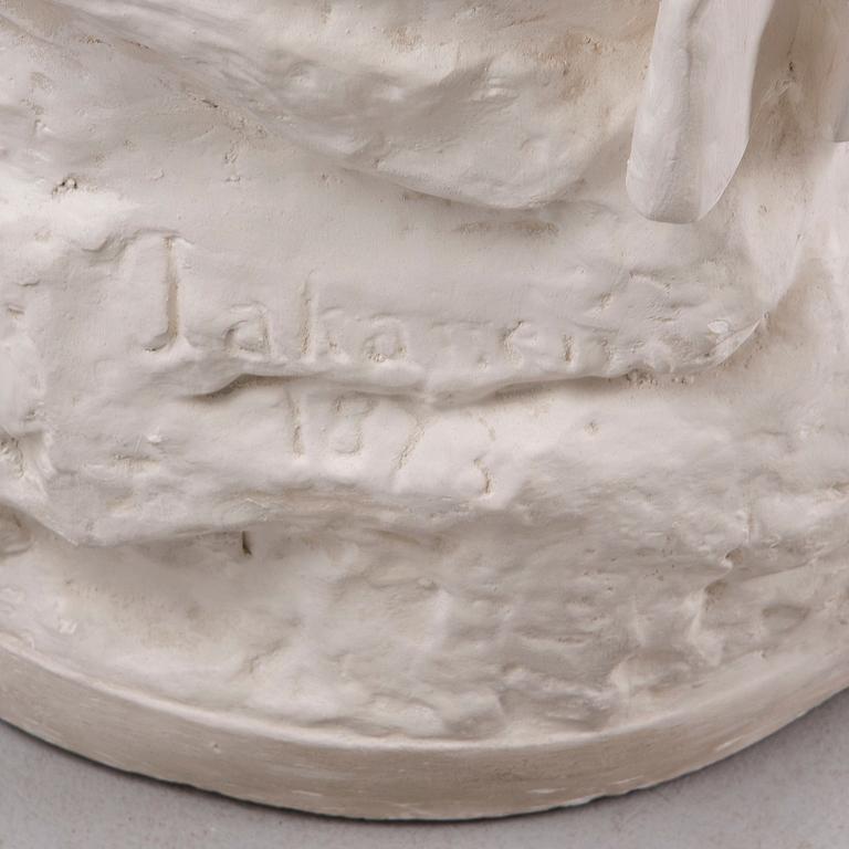 JOHANNES TAKANEN, kipsiveistos, signeerattu ja päivätty 1878.
