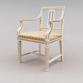 KARMSTOL, gustaviansk stil, 1800-tal.