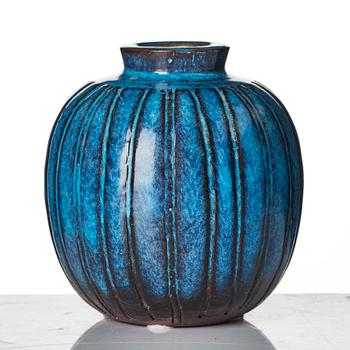 Wilhelm Kåge, Two Farsta stoneware vases, Gustavsberg Studio, 1948 and 1950.