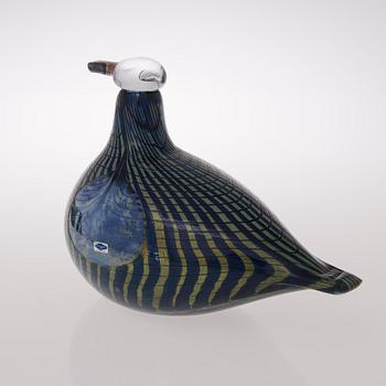 A glass bird, signed Oiva Toikka, Nuutajärvi Notsjö, 269/1000.