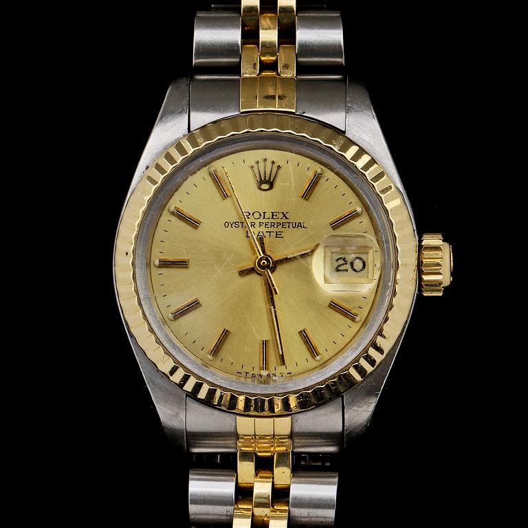 DAMARMBANDSUR, Rolex, Oyster Perpetual date, automatisk.