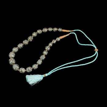 HALSBAND, orientaliskt, glaspärlor.