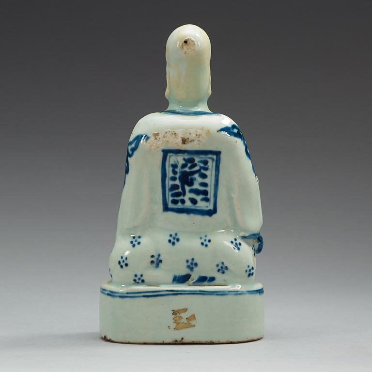 A blue and white figure of Shoulao, Ming dynasty (1368-1644).