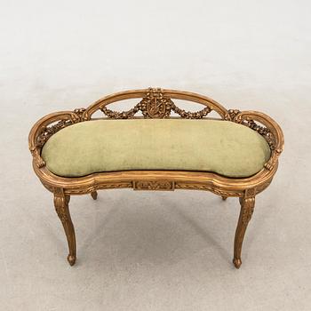 Bänk Louis XV-stil 1900-talets mitt/andra hälft.