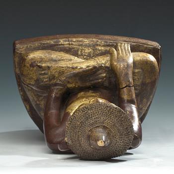 SKULPTUR, förgyllt trä, Shan-stil, Burma, sekelskiftet 1800/1900.