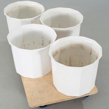 Four "Octavius" porcelain pots, designed by Karin Björquist for Gustavsberg.