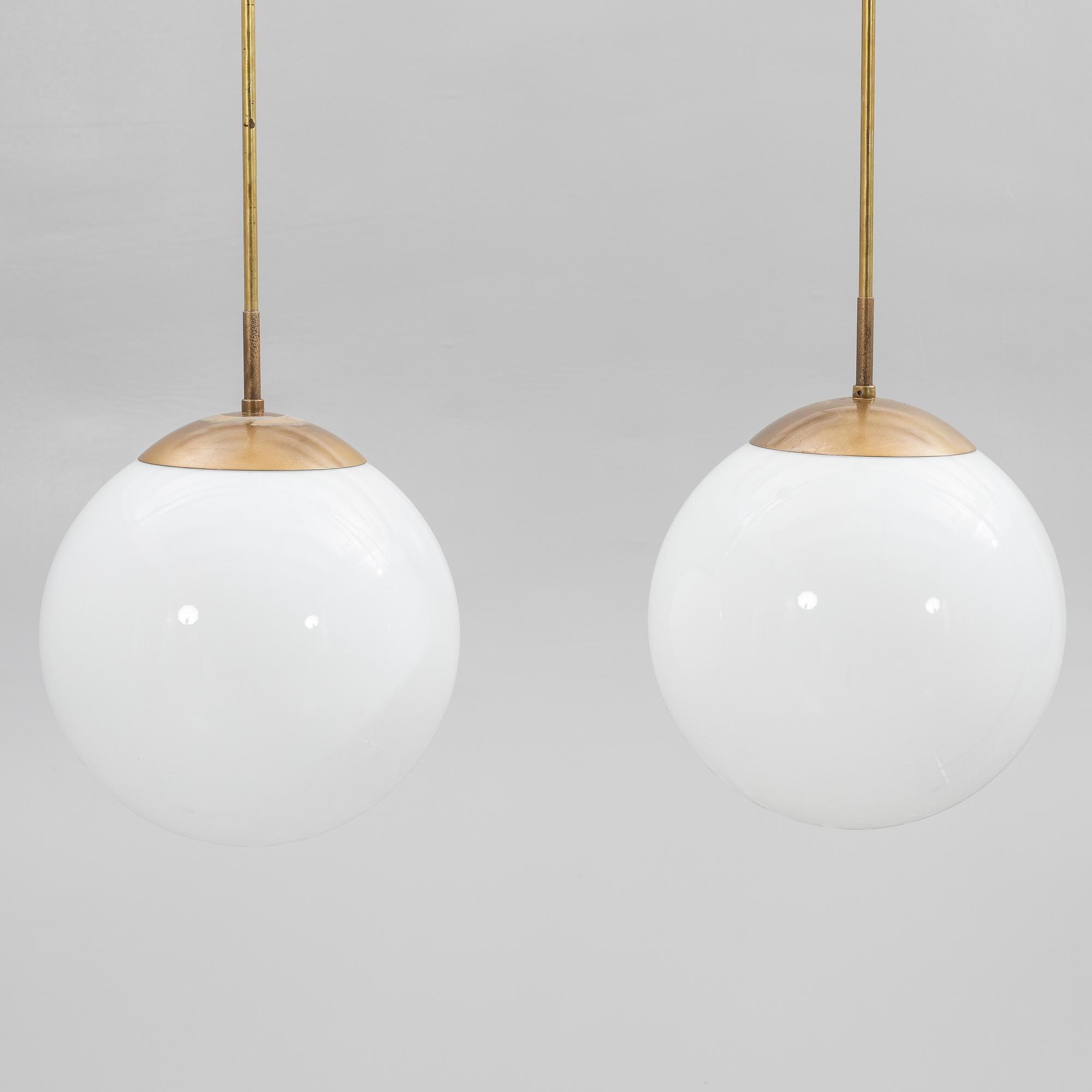 Ceiling lamps, a pair, 20th century.