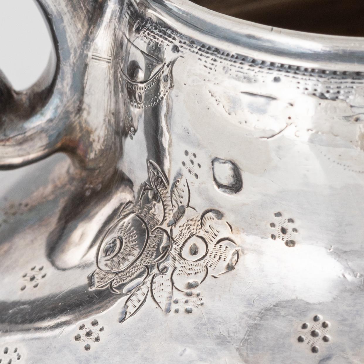 Teservis, 3 delar, silver, Frankrike och England, 1800-tal.