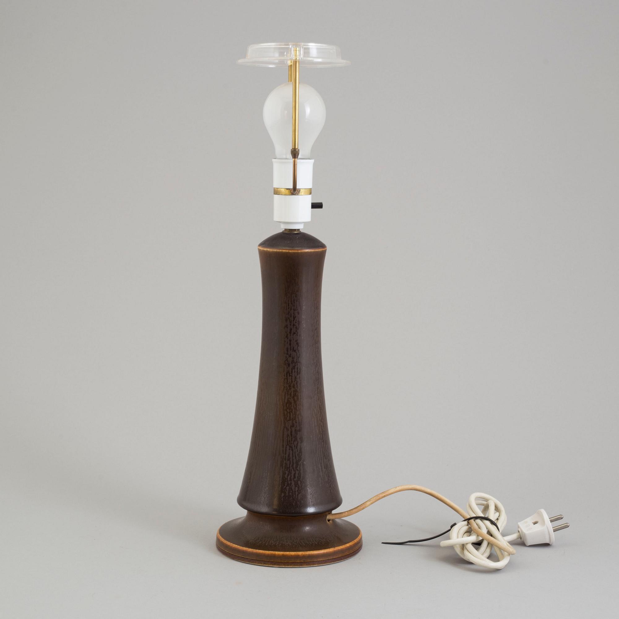 BERNDT FRIBERG, bordslampa, stengods, Gustavsbergs Studiohand, 1970-tal.