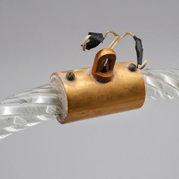 TAKLAMPA, glas, troligen Murano, 1900-talets mitt. Höjd ca 65 cm.