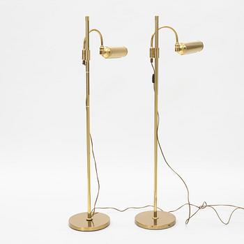 A pair of brass 'G-28' EWÅ floor lamps, late 1900's.