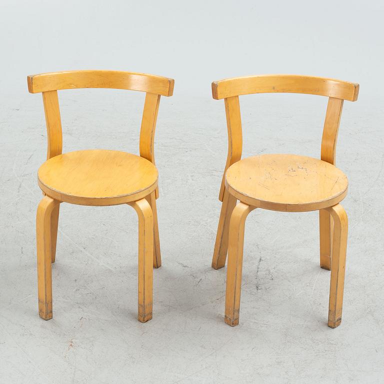 Alvar Aalto, stolar, 6 st, modell 69, Artek, Finland, 1900-talets andra hälft.