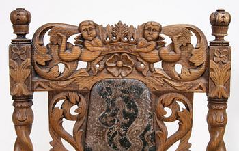 STOLAR, ett par, barockstil, omkring 1900.