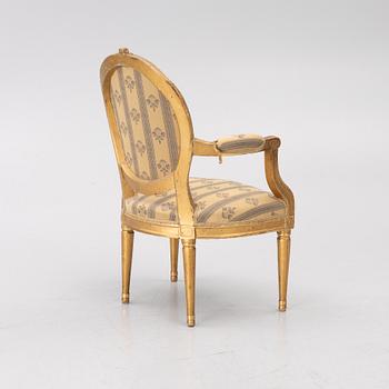 Karmstol, gustaviansk, sent 1700-tal.
