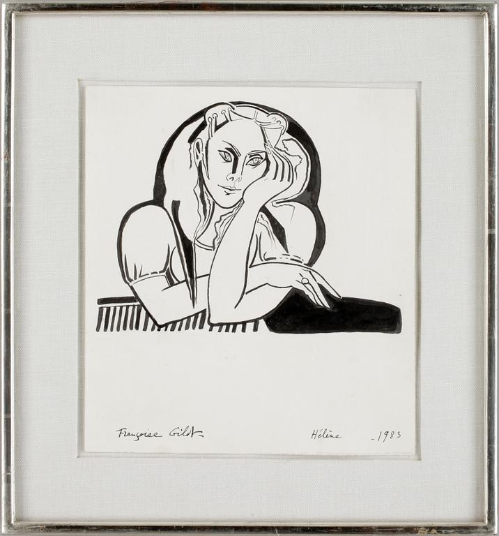 FRANCOISE GILOT, tusch, sign o dat 1983.