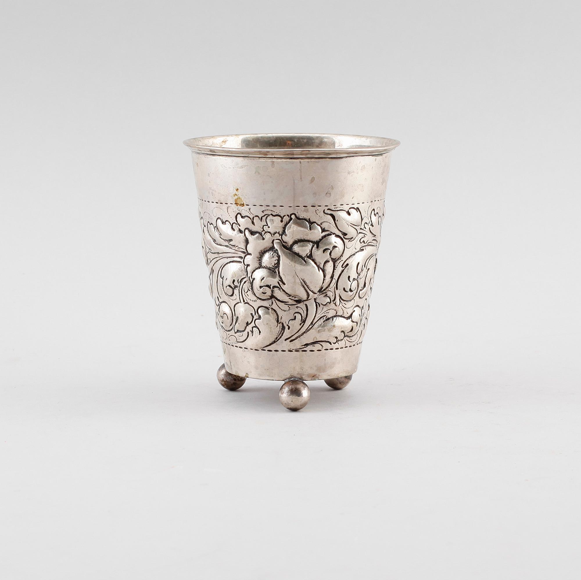 BÄGARE, silver, A Steffensen, Köpenhamn 1925. Vikt ca 205 g.