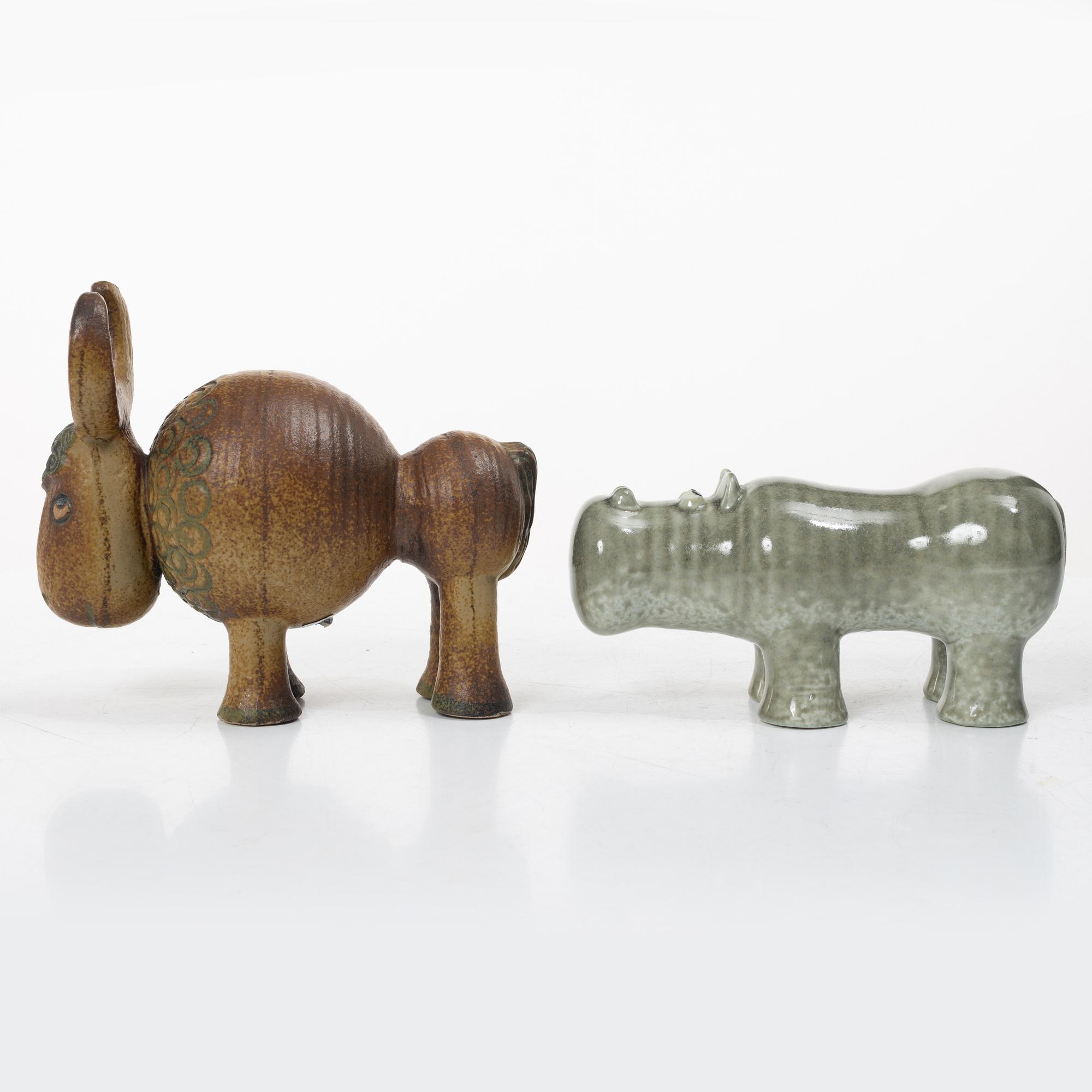 Lisa Larson, Figurines, stoneware, 2 pcs, Gustavsberg.