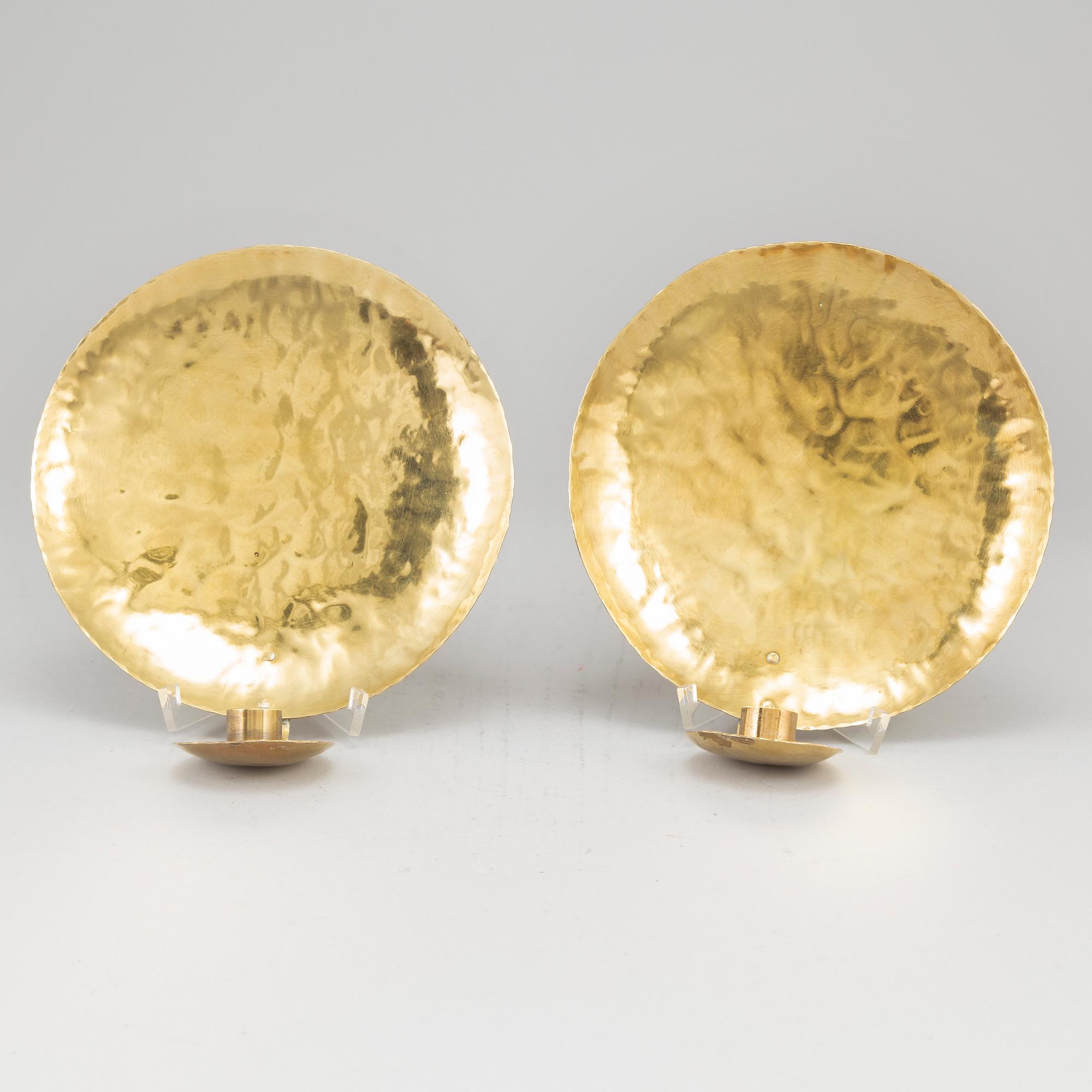 KARL-ERIK TORSSELL, vägglampetter, ett par, mässing, signerade Torssell.