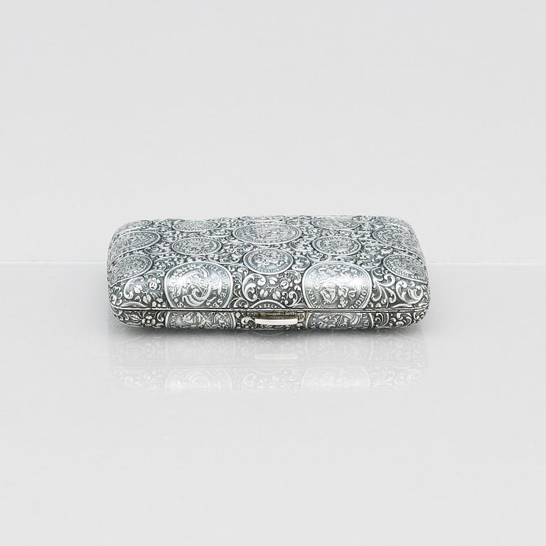 Georg Adam Scheid, cigarettetui, silver, Wien, Österrike-Ungern (1882-1921).
