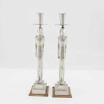Edvin Öhrström, a pair of, "Egyptian" candlesticks, for Svenskt Tenn, Stockholm 2018.