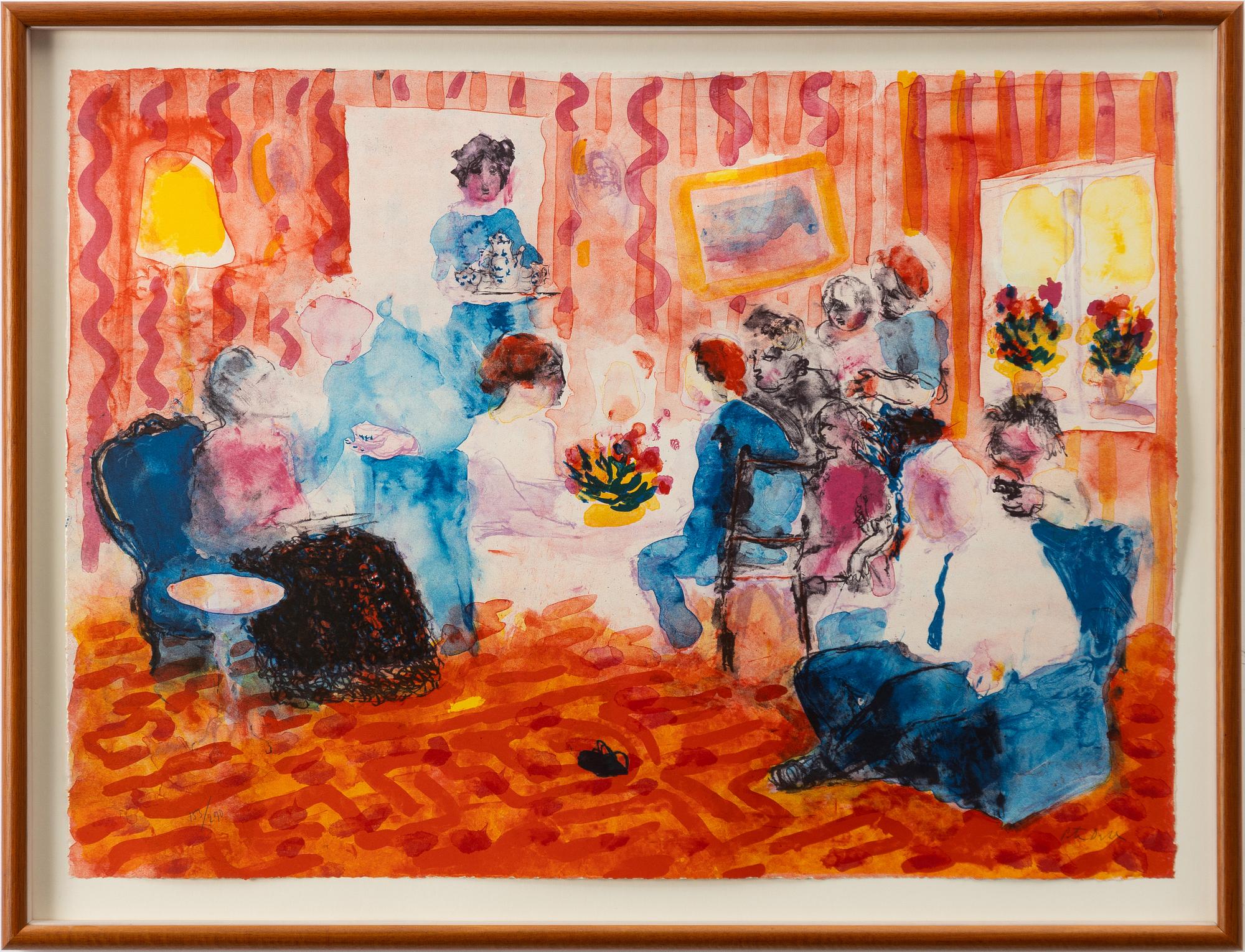Peter Dahl, Interior with figures.