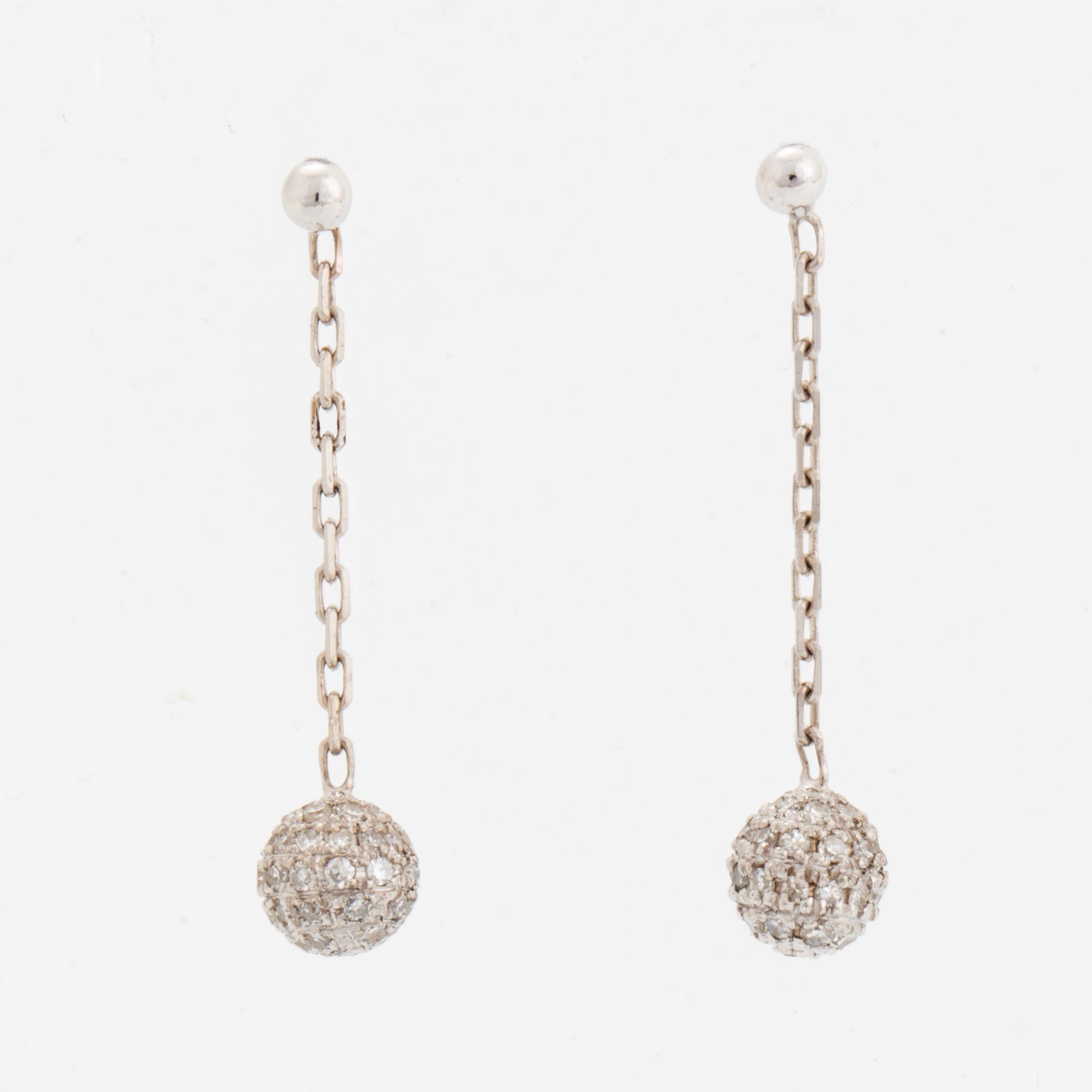 Eight-cut diamond ball earrings.