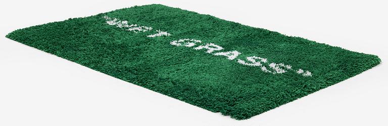 Virgil Abloh, matta, "Wet Grass", Ikea, ca 195 x 133 cm.