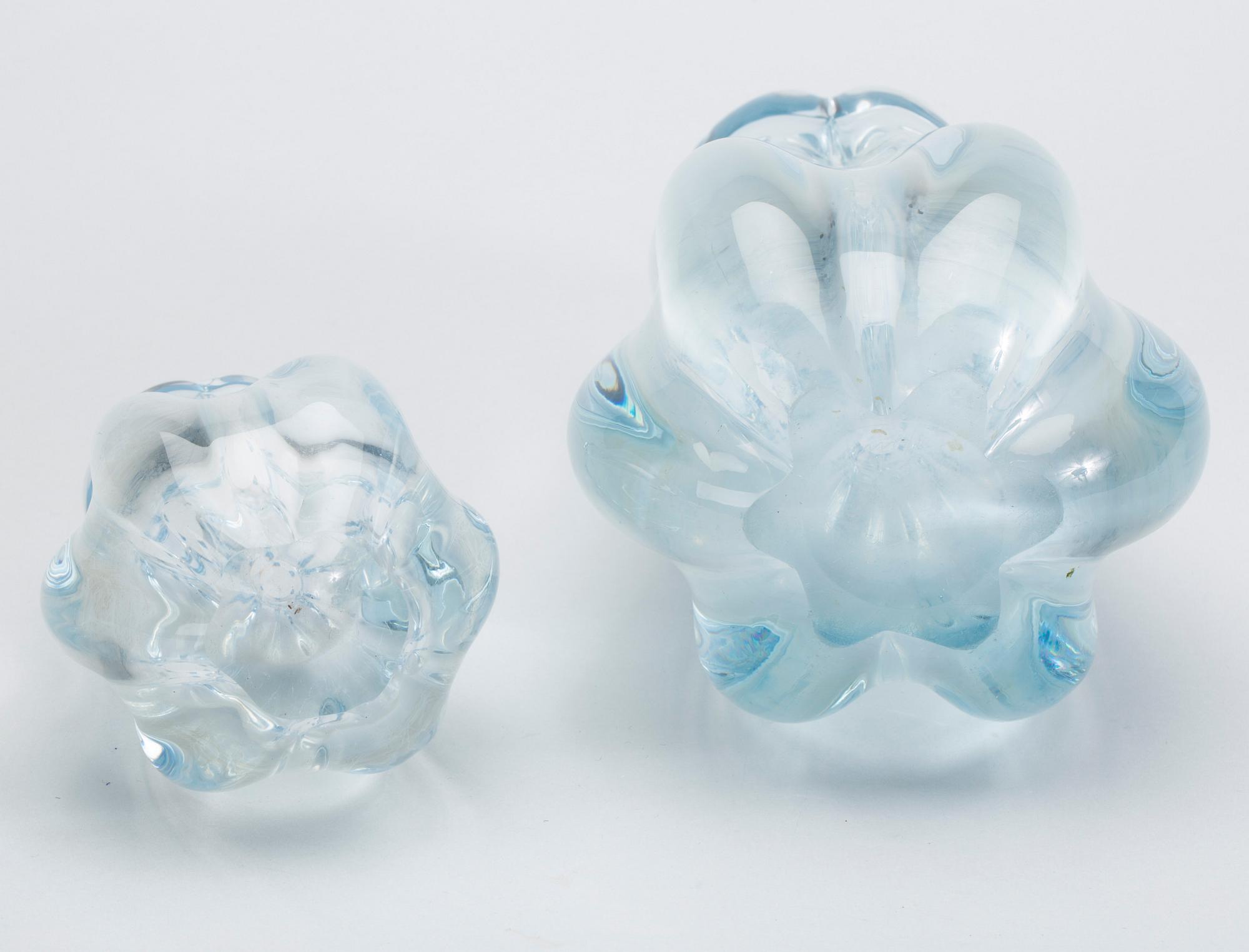 VASER, 2 st, glas, "Stella Polaris", Vicke Lindstrand, Orrefors. 1900-talets mitt.