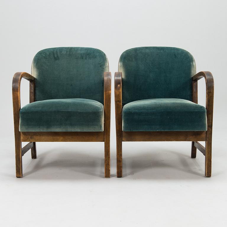 FÅTÖLJER, ett par, Oy Stockmann Ab, Kervo Snickerifabrik 1938.