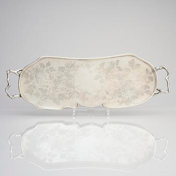 Teservis, fyra delar, silver. Hung Chong & Co, Shanghai, 1900-tal.