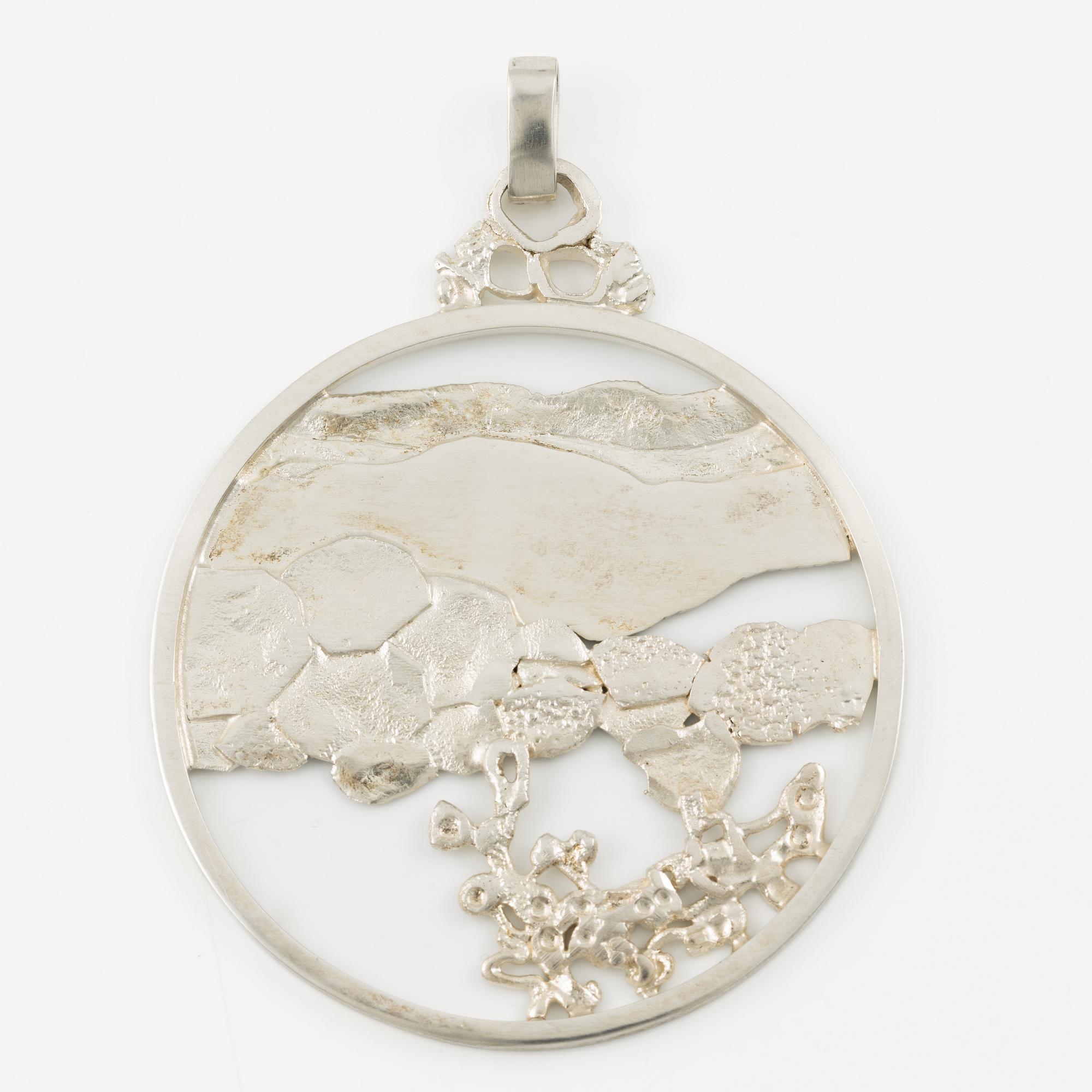 Lars Arby, pendant, sterling silver, Gothenburg 1969.