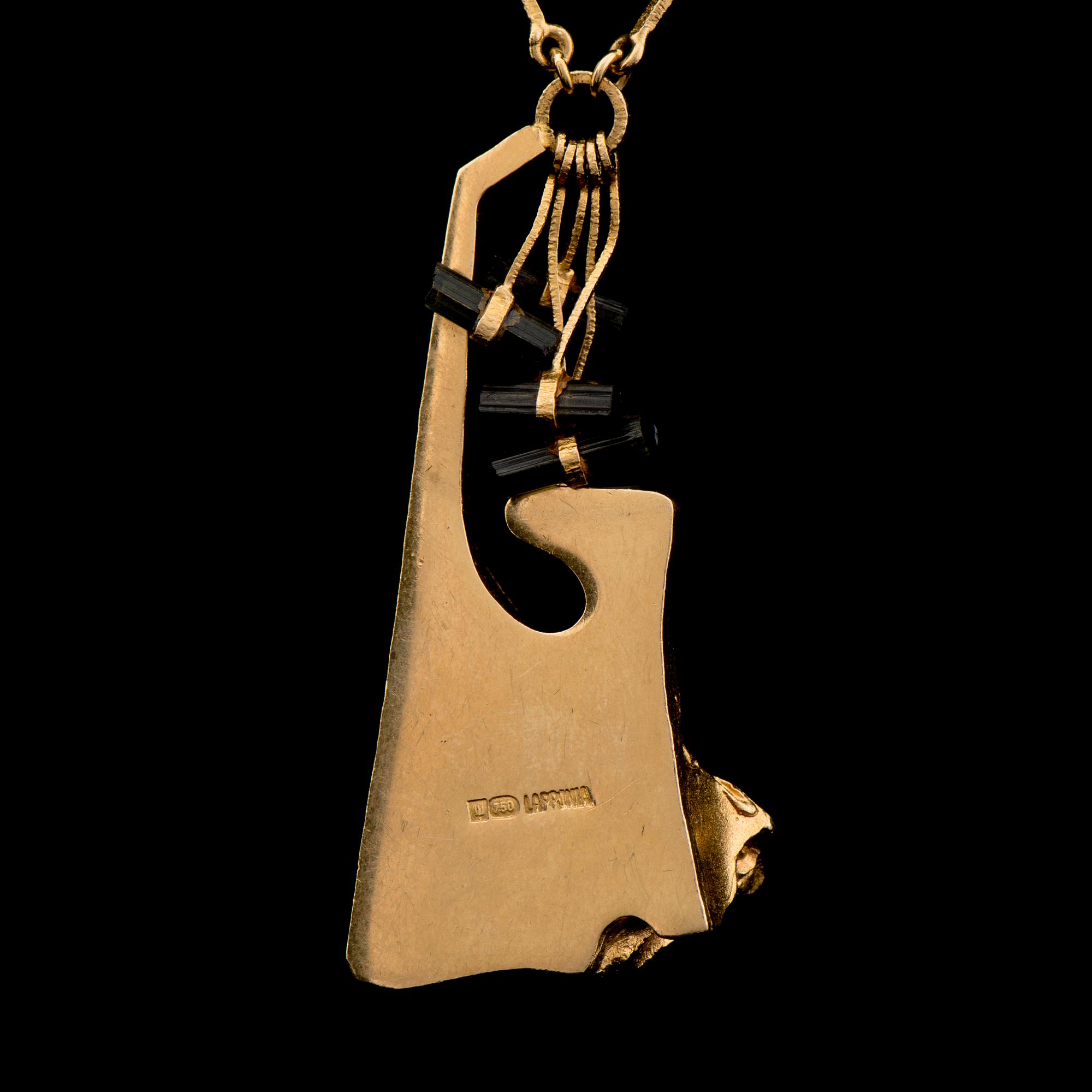 Björn Weckström, COLLIER, "Semiramis", turmaliner, 18K guld. Lapponia 1970-tal.