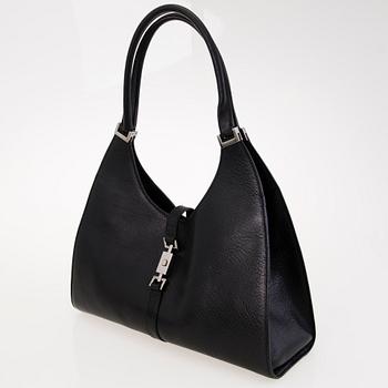 GUCCI Black Leather Jackie O Bag.