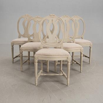 MATSALSMÖBLEMANG, 6+2 delar, gustaviansk stil, 1900-talets andra hälft.