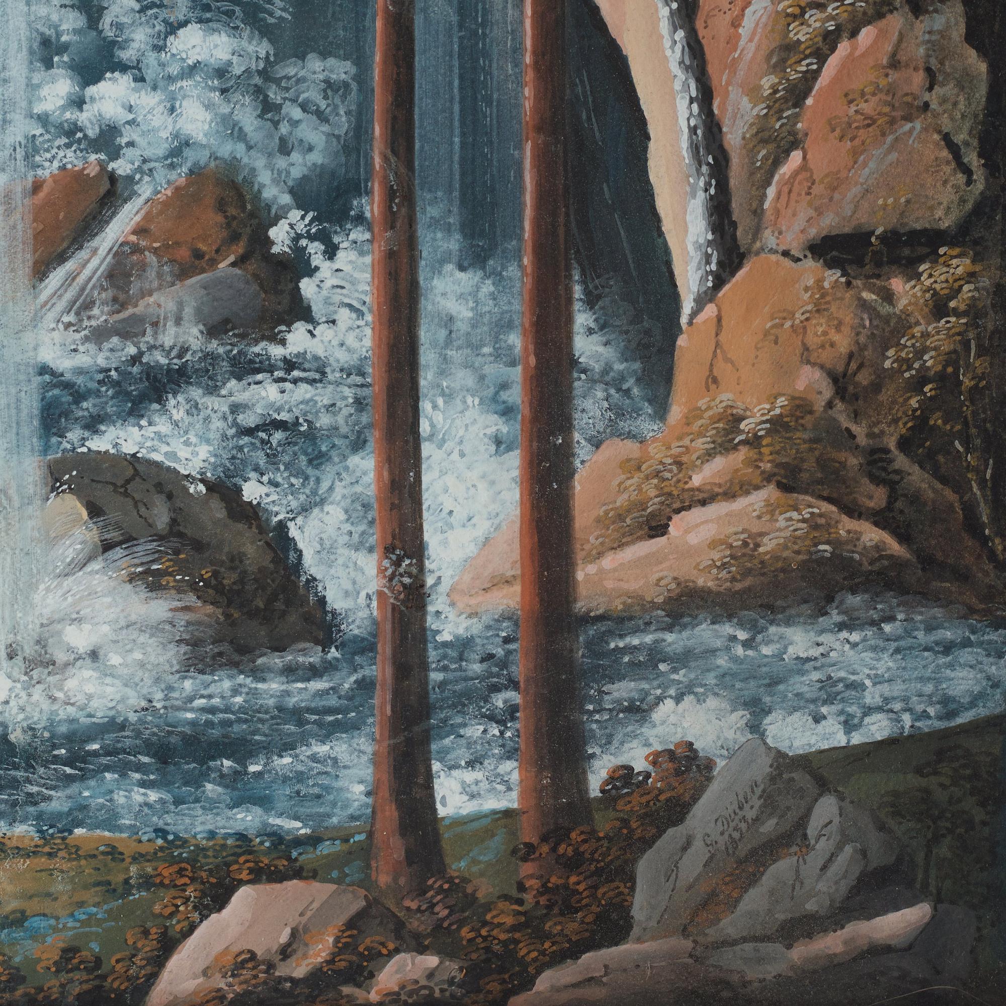 Anders Gustaf von Düben, The waterfalls in Bergpark Wilhelmshöhe, Germany, a pair.