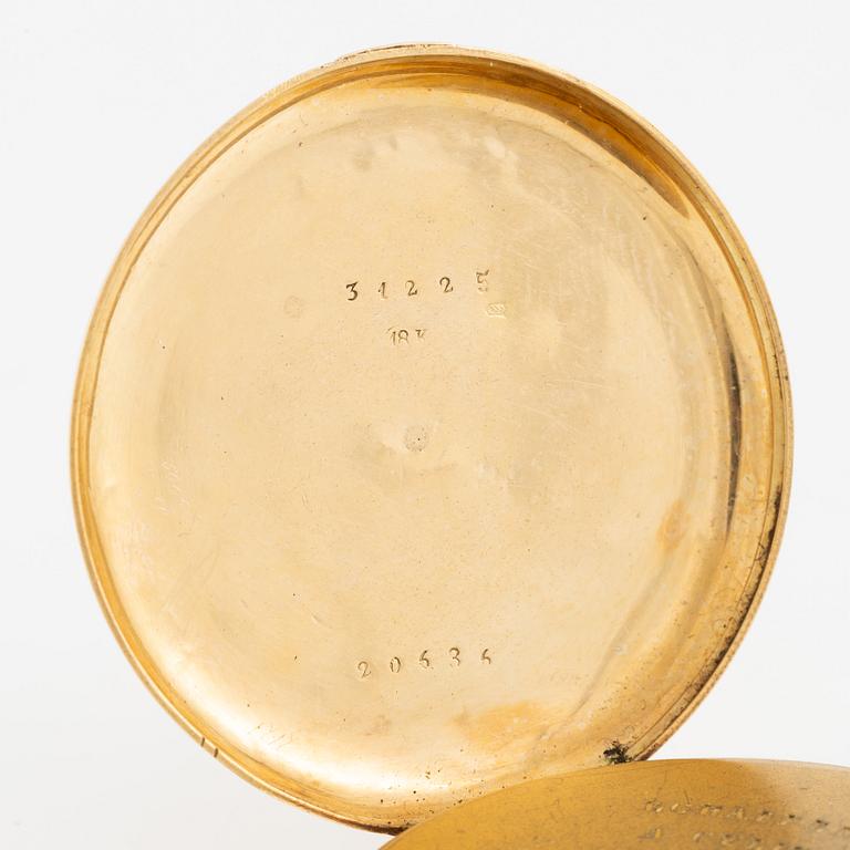 Pocket watch, 18K gold, 41.5 mm.