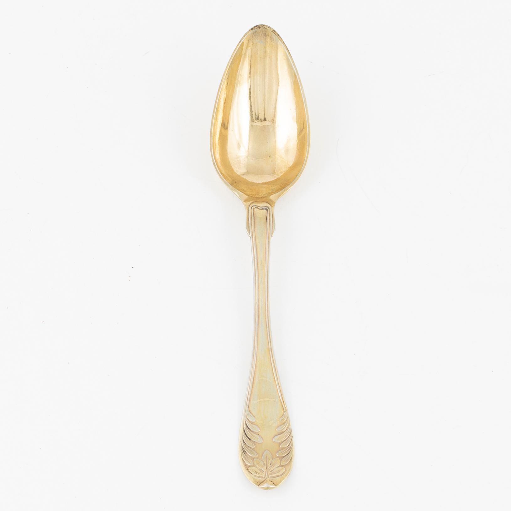 A silvert-gilt spoon, mark of Carl Tengstedt, Gothenburg 1834.
