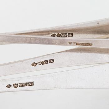 Tillander, bestickuppsättning, 118 delar, silver, "Käpy" (Kotte), Helsinki 1970-tal. Design: Vilho Ellenberg, 1920-tal.