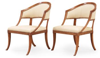 1529. A pair of late Gustavian armchairs by E Ståhl, master 1794.