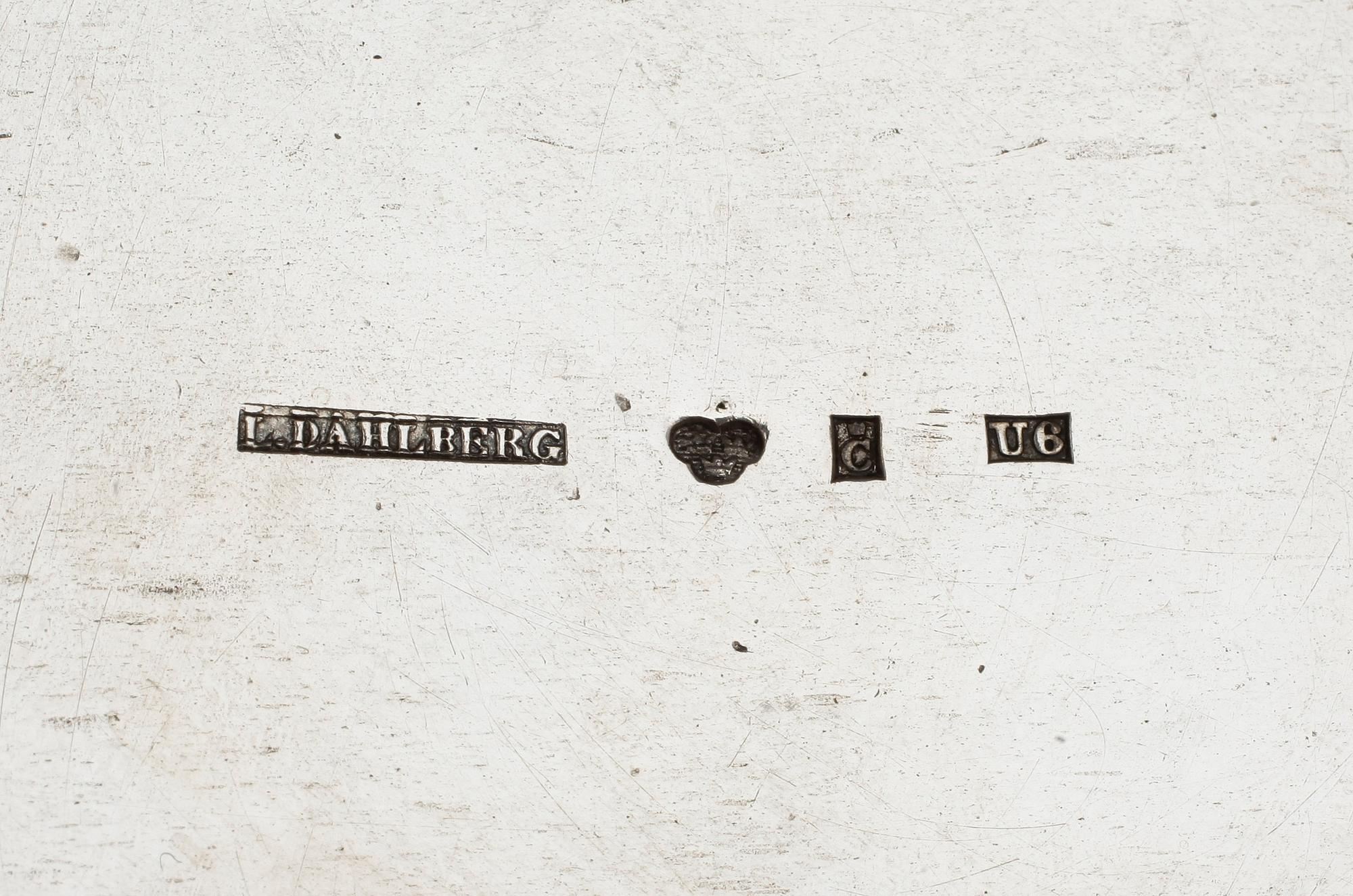 KAFFESERVIS, 3 delar, silver, L Dahlberg, Stockholm 1898. Totalvikt ca 1715 g.