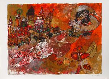 THEO TOBIASSE, FÄRGLITOGRAFIER, 6 i mapp ur "The song of songs of King Salomon".