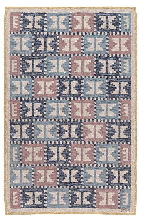 Anna-Greta Sjöqvist, a carpet, flat weave, c. 225 x 151 cm, signed AGS.