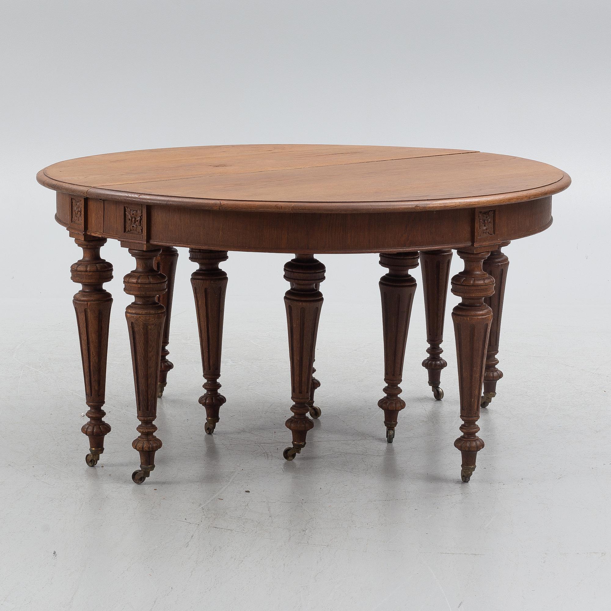 Matbord, gustaviansk stil, omkring 1900.