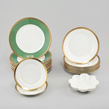 SERVISDELAR, 23 st, porslin, "Nobel", Karin Björquist, Gustavsberg/Rörstrand, sent 1900-tal.