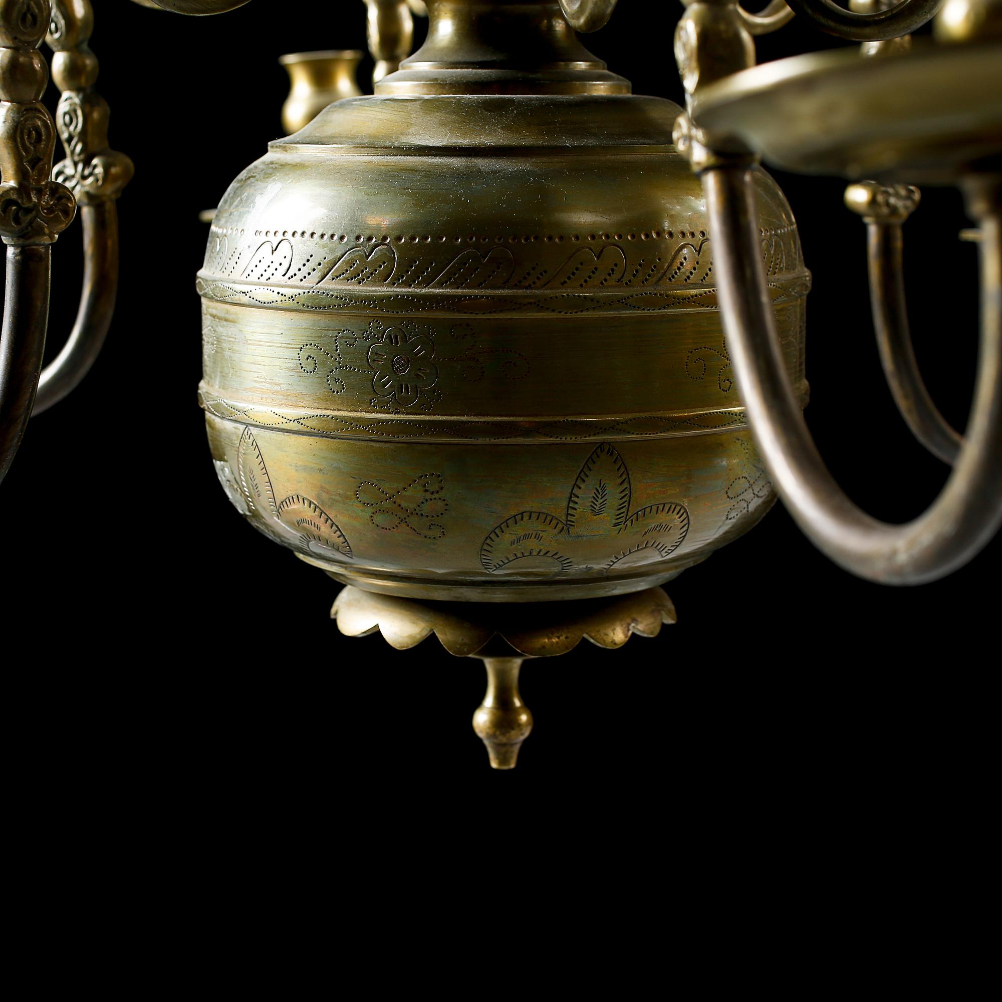 LJUSKRONA, s k Malmkrona, barockstil, 1900-tal, höjd ca 65 cm.