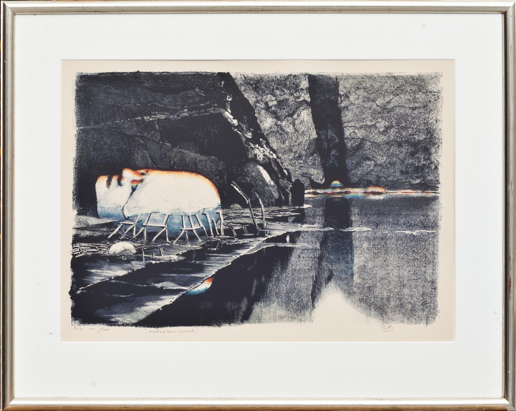 ROJ FRIBERG, färglitografi, Provtryck. Monogramsignerad. -79.