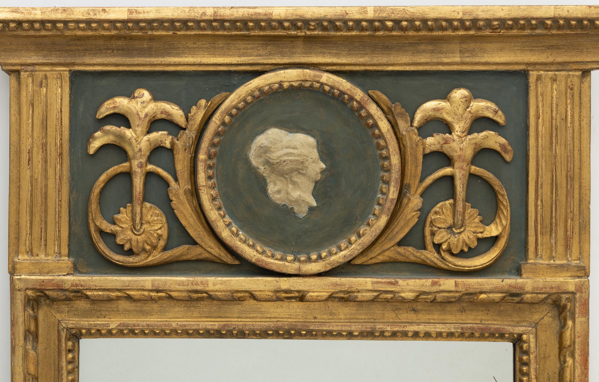 Mirror, late Gustavian, late 18th century.