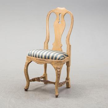 A Rococo chair, 18th Century.